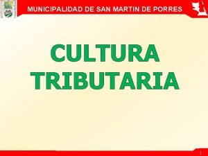 Cultura tributaria municipalidad de san martin