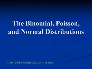 The Binomial Poisson and Normal Distributions Modified after