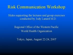 Risk workshop slides