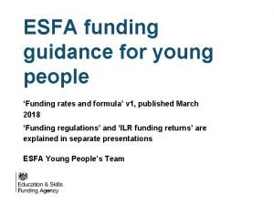 Funding guidance for young people