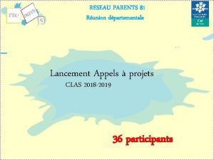 RESEAU PARENTS 81 Runion dpartementale Lancement Appels projets