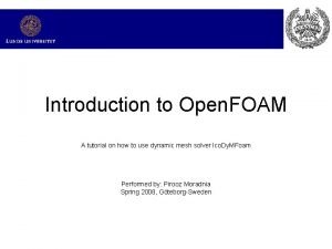 Openfoam dynamic mesh tutorial