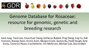 Genome Database for Rosaceae resource for genomic genetic