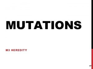 MUTATIONS 1 M 3 HEREDITY MUTATIONS 2 A