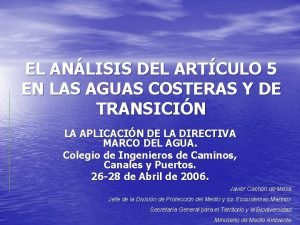 EL ANLISIS DEL ARTCULO 5 EN LAS AGUAS