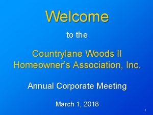 Welcome to the Countrylane Woods II Homeowners Association