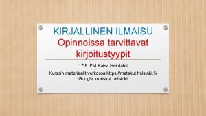 Luentopäiväkirja esimerkki