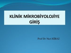 KLNK MKROBYOLOJYE GR Prof Dr Nuri KRAZ Klinik