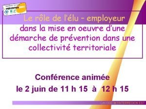 Le rle de llu employeur dans la mise