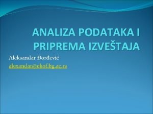 Analiza podataka ekof