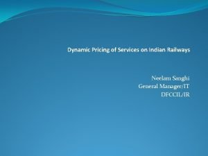 What is dynamic pricing in railways