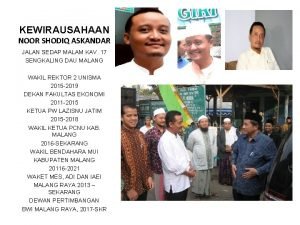 KEWIRAUSAHAAN NOOR SHODIQ ASKANDAR JALAN SEDAP MALAM KAV