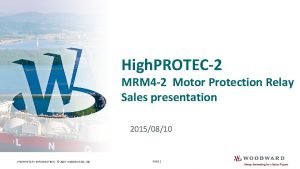 High PROTEC2 MRM 4 2 Motor Protection Relay