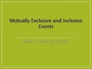 Inclusive exclusive math