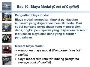 Bab 10 Biaya Modal Cost of Capital Pengertian
