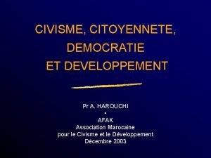 La citoyenneté et le comportement civique maroc