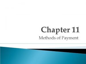 Consignment method of payment