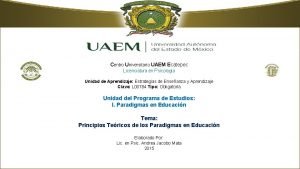 Centro Universitario UAEM Ecatepec Licenciatura en Psicologa Unidad