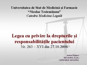 Universitatea de Stat de Medicin i Farmacie Nicolae