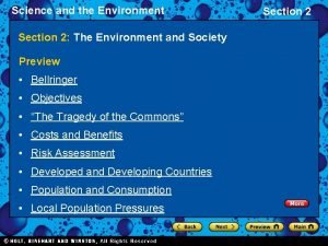 Science and the Environment Section 2 The Environment