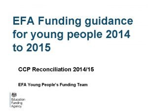 EFA Funding guidance for young people 2014 to