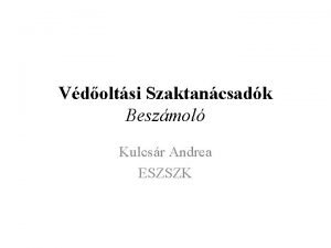 Vdoltsi Szaktancsadk Beszmol Kulcsr Andrea ESZSZK 19 szaktancsad