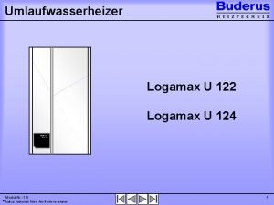 Umlaufwasserheizer Logamax U 122 Logamax U 124 Buderus