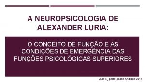 Alexander luria Alexander luria