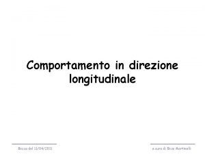 Comportamento in direzione longitudinale Bozza del 11042011 a