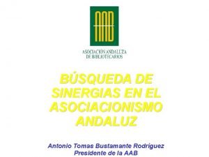 BSQUEDA DE SINERGIAS EN EL ASOCIACIONISMO ANDALUZ Antonio