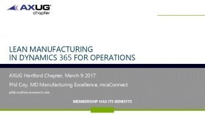 D365 lean manufacturing