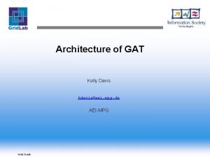 Architecture of GAT Kelly Davis kdavisaei mpg de
