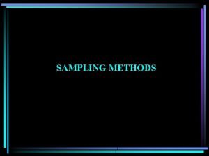 SAMPLING METHODS Reasons for Sampling Samples can be