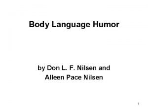 Body Language Humor by Don L F Nilsen