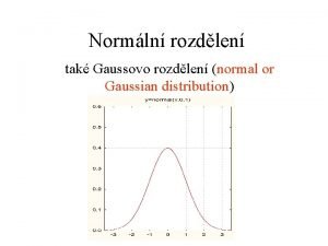Normln rozdlen tak Gaussovo rozdlen normal or Gaussian