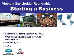 Vietnam Stakeholder Roundtable Starting a Business Olin Mc