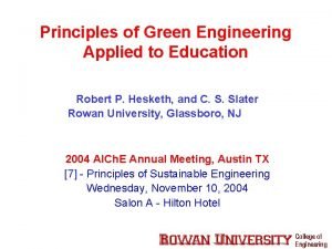 Principles of green engineering