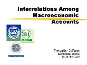 Interrelations Among Macroeconomic Accounts Thorvaldur Gylfason Livingstone Zambia