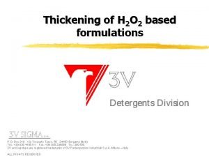 Thickening of H 2 O 2 based formulations