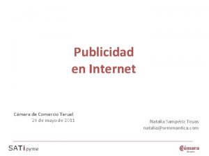 Publicidad en Internet Cmara de Comercio Teruel 26