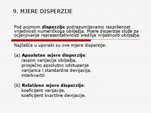 Mjere disperzije