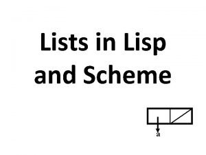 Lists in Lisp and Scheme a Lists in