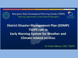 HEAT WAVE District Disaster Management Plan DDMP TSDPS