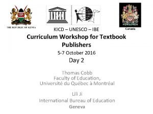 KICD UNESCO IBE Curriculum Workshop for Textbook Publishers