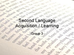 Second language definition