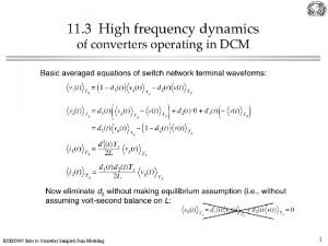 ECEN 5807 Intro to Converter SampledData Modeling 1