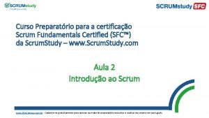 Curso Preparatrio para a certificao Scrum Fundamentals Certified