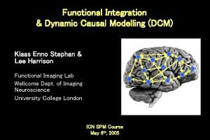 Functional Integration Dynamic Causal Modelling DCM Klaas Enno
