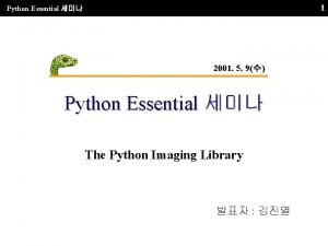 1 Python Essential 2001 5 9 Python Essential
