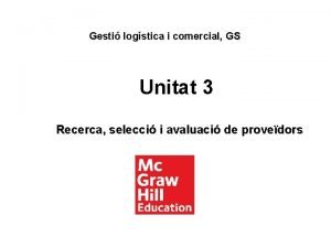 Gesti logstica i comercial GS Unitat 3 Recerca